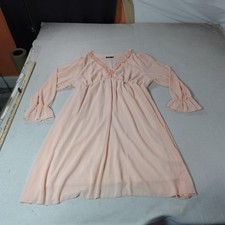 Cottagecore Dress Womens 3XL Pink Chiffon V Neck Flowy Fairy Shein Curve Loose