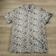 Robert Graham Button Up Shirt Mens XL Tailored Fit Short Sleeve Flip Cuff Floral