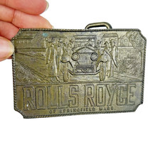 Vintage 70s Rolls Royce Brass Belt Buckle Springfield MA Automotive Collectible