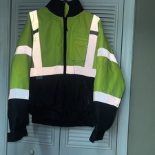 HIGH VISIBILITY INSULATED HI VIS REFLECTIVE ROAD WORK SAFETY BOMBER JACKET COAT