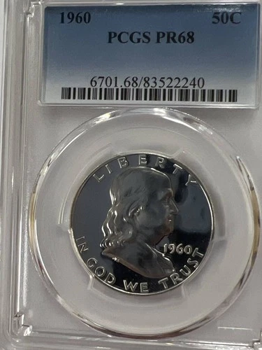 1960 50C Franklin Half Dollar Coin PCGS PR 68