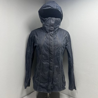 KUHL Projekt Lena Women s SMALL Hooded Dark Gray Trench Rain Jacket