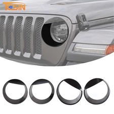 Front Headlight Cover Insert Eye Bezel For Jeep Wrangler Jl Gladiator Jt 2018