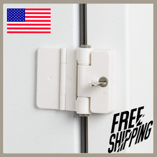 1 Pack Refrigerator Door Locks Double Button Adhesive Fridge Lock with Keys, Fil