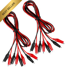 4 Pack 1M Alligator Clip Test Leads Double Ended Jumper Wires Red Black Set 80