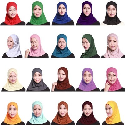 Muslim Mini Hijab Headscarf Full Cover Inner Cap Islamic Arab Wrap Turban Hat