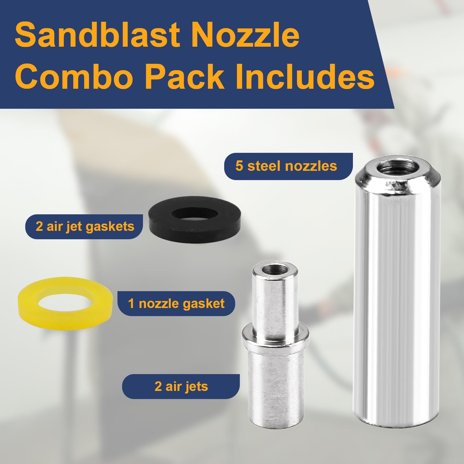 6300-20 Sandblaster Nozzle Combo Pack for Accessories Steel Sand Blaster Nozzle