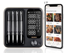 Wireless Meat Thermometer with 4 Probes, INKBIRD WiFi Meat Thermometer Digital W