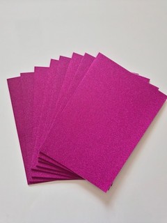 8 Blanko große Glückwunschkarten A5 Rohlinge Grußkarte mit Glitzer in pink