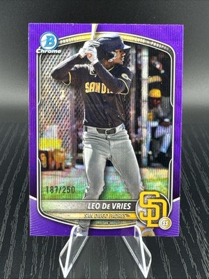 2025 Bowman Chrome #BCP-204 Leo De Vries Purple Wave /250 - Padres
