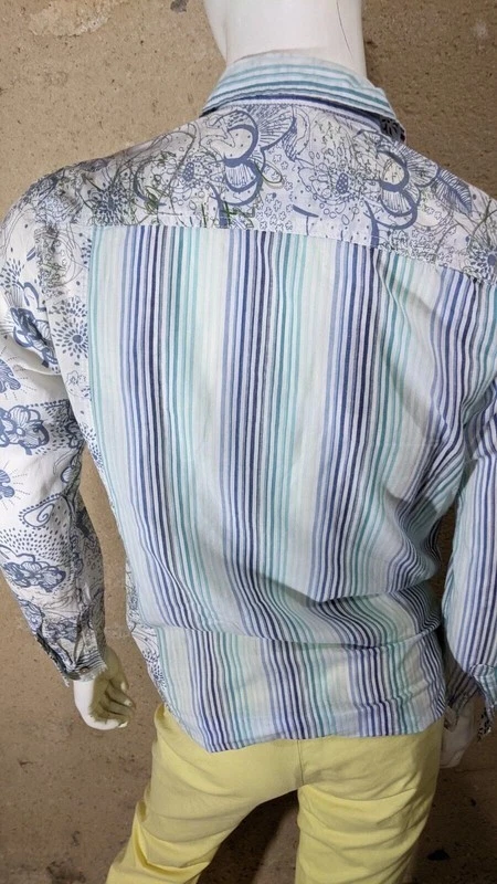 Desigual Taille S Regular  chemise manches longues homme bleue turquoise - Photo 3/4