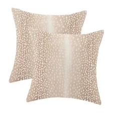 Beige Pink Antelope Print Pillow 18" x 18" Pack of 2 Beige Antelope Print