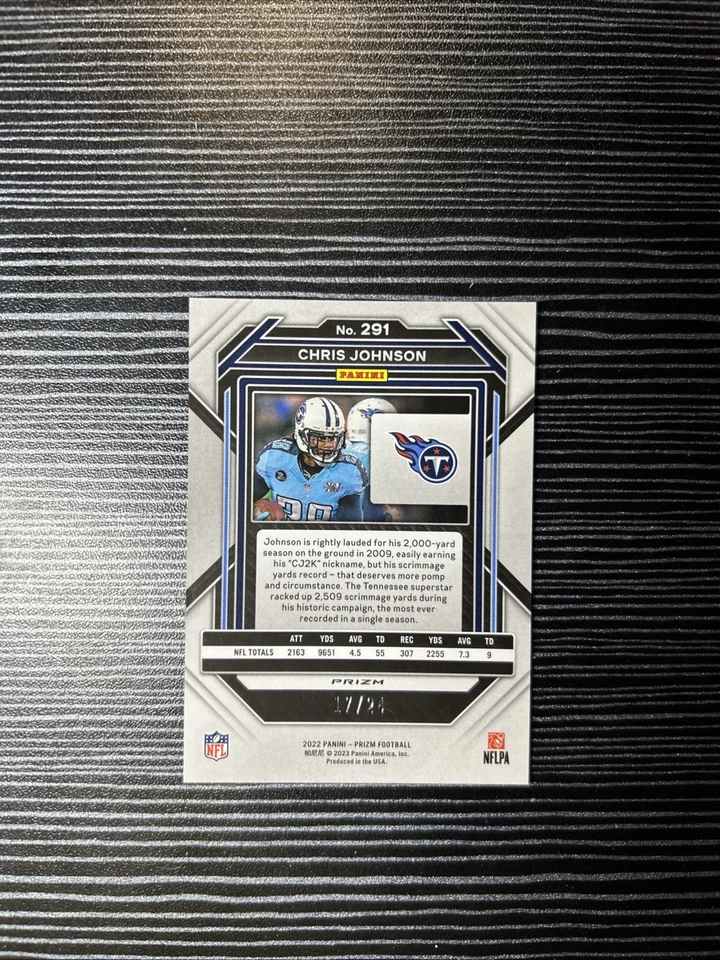 2022 Panini Prizm Chris Johnson #291 Gold Sparkle Prizm /24 - Image 2 of 2