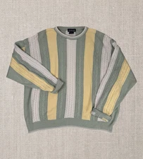 Tosani Vintage 3D Knit Sweater XL Grandpacore Dad Fishing Pullover Pastel Fall