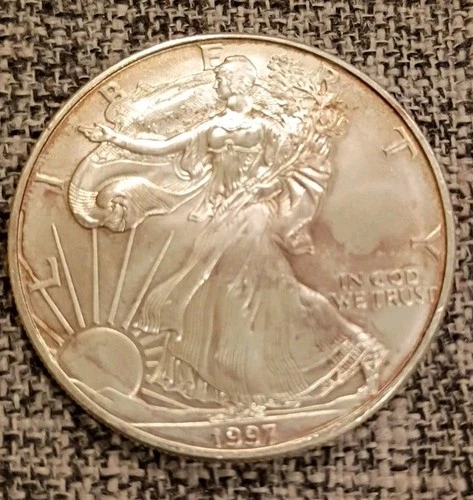 1997 American Walking Liberty Eagle 1oz fine Silver uncirculated  Coin.