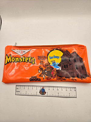 General Mills Monsters Cereal Zip pencil Pouch Boo Berry Franken Berry 1981