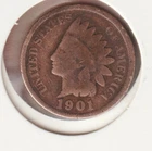 US Rare Old West 1901 Indian Head Penny Coin American Collection Shield Cent USA