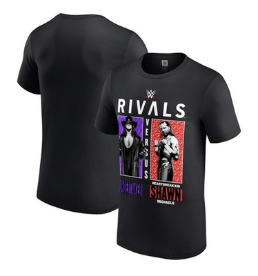 New WWE Undertaker vs Shawn Michaels Rivals T-Shirt XL Black Fanatics Official