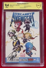 Stan Lee "Uncanny Avengers #1 Baby Variant" Signed Comic Book CBCS Beckett Auto