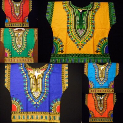 Dashiki African Kids Boys Boho Hippie Blouse Girls Shirt Ethnic Top Free Size