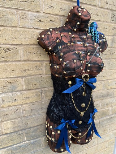 Maniquí Torso Steampunk 32" Apocalipsis Efecto Metal Colgante Pared Arte Pulpo (A - Imagen 15 de 18