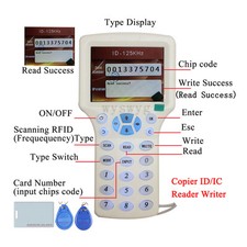 125KHz H/EM ID13.56MHz IC Copier Writer Reader English Voice LCD Free R/W Card