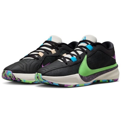 Men Nike Giannis Zoom Freak 5 Basketball Shoes Black Green Sepolia DX4985 002