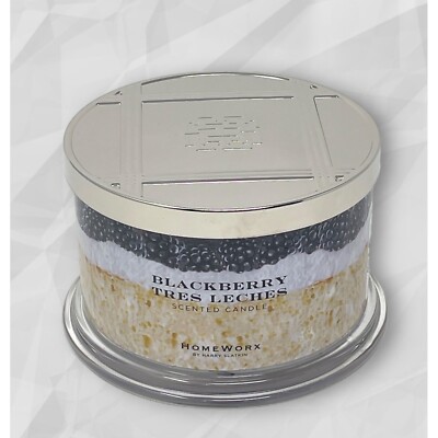 HomeWorx Slatkin BLACKBERRY TRES LECHES 4 wicks 18 oz candle cake cream vanilla