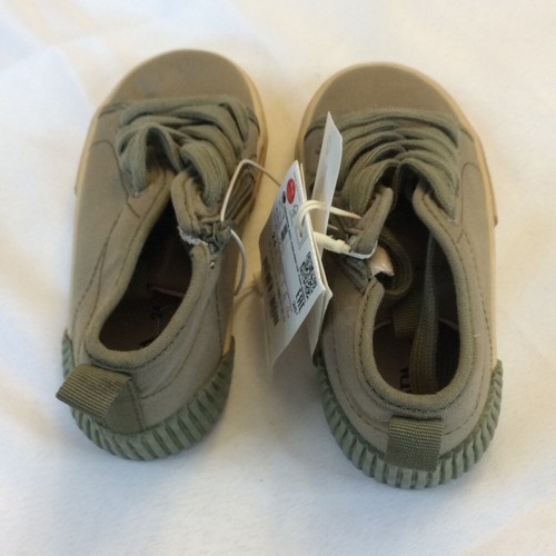 Zara Baby Sneaker Shoe Unisex Size 8 Green High Top Lace Up Round Toe - Picture 3 of 7