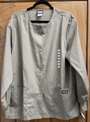 New NWT Cherokee Workwear  Snap Front  Jacket style 4350 Size Medium Brown