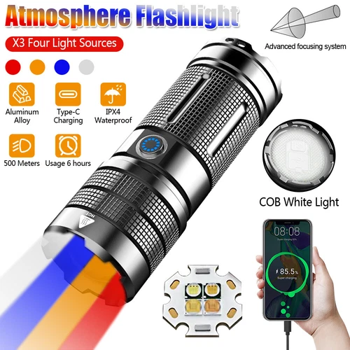 Multi-color 4 LED Photography Ambient Flashlight Zoomable Photo Video Fill Light - Picture 3 of 17