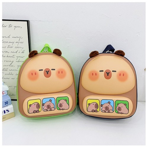 Large Capacity Backpack Capybara Bookbags Cartoon Rucksack School Office - Picture 9 of 16