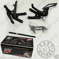 KIT COMPLETO PEDANE REGOLABILI ARRETRATE NERO PER KAWASAKI ZX6R ZX 6R 2005