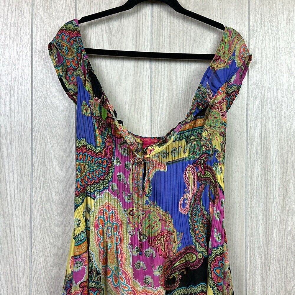 Sunny Leigh Womens Dress XL Y2K Paisly Ruffle Slo… - image 3