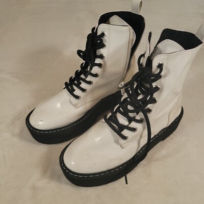 patent boots white boots h and m