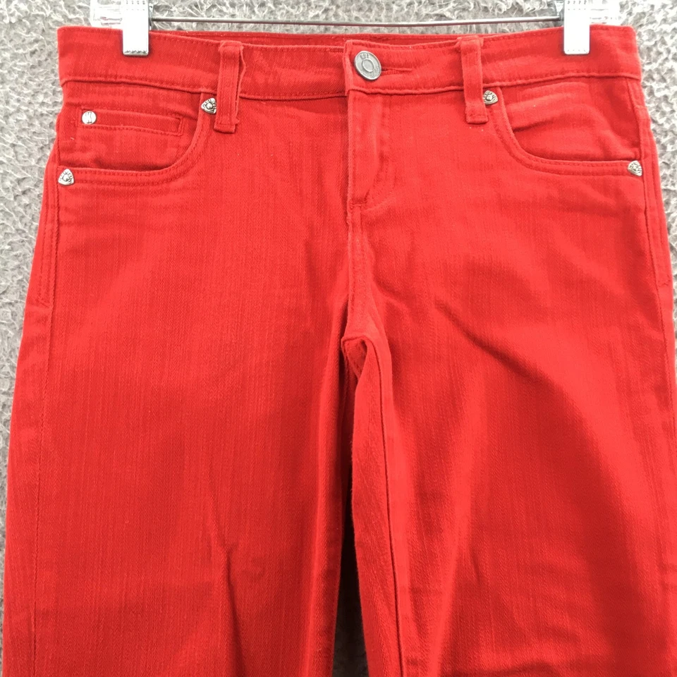 Pantalones de mezclilla ajustados Kut Diana para mujer 2 (real 31x29,5) rojos tiro bajo informal cremallera Foto 2 de 4