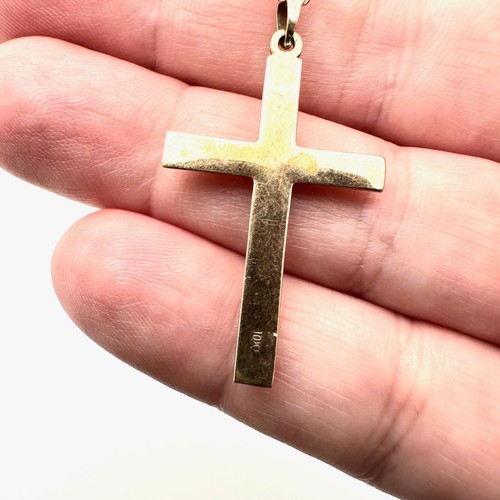 Vintage 10K Gold Womens Necklace Rose Gold Cross Pendant 18 Inch Chain - Picture 4 of 6