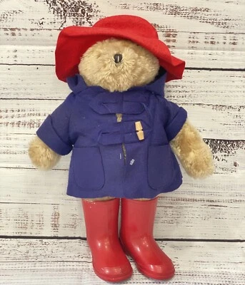 Vintage 1981 Paddington Bear Stuffed Plush Red Rubber Boots Eden Toys Teddy 18” - Image 1 of 4