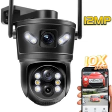 12MP 6K HD WiFi IP Camera Outdoor PTZ Auto Tracking Security Video Surveillance