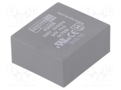 Transformateur Découvert 9V 166mA - 230VAC Entrée - 1,5VA - Montage PCB - Marque TNE/Hahn