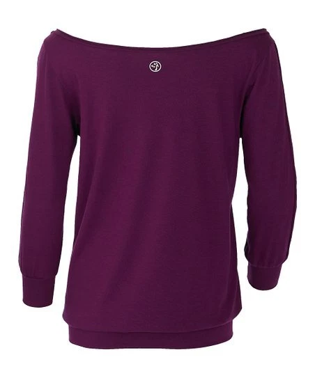 Camiseta ZUMBA HEADLINER OFF-THE-SHOULDER Cuello Barco TOP Cómoda! Easy-Fit S M XXL Foto 3 de 4