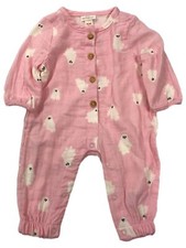 Infant Girls Pink  White Ghost Outfit Halloween Baby Coverall