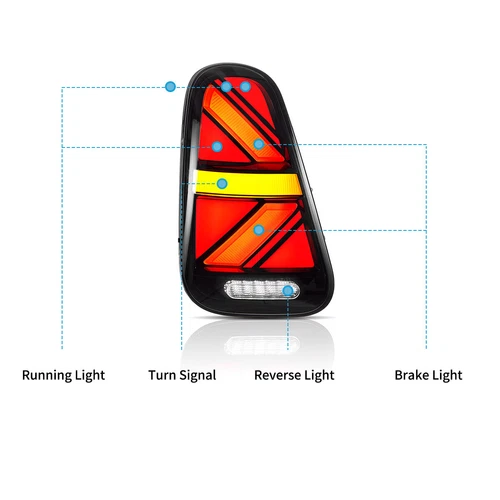 Pair LED Tail Lights For Mini Cooper R50 R52 R53 Sequential Rear Lamps 2002-2006 - Picture 16 of 19