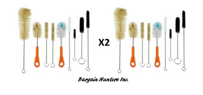 Ultimate Kitchen,Lab,Tube Glass & Baby Bottle Brushes set of  9 Brushes 2 sets 