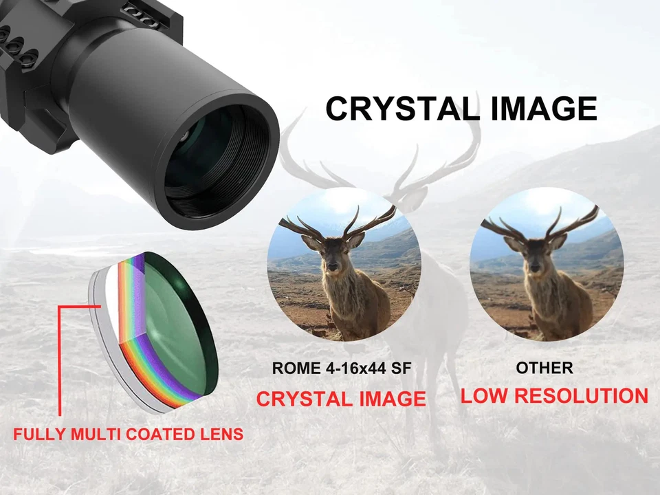 Vector Optic Riflescope True One Power Scope Sight With Turret Lock Illumination - Image 3 of 4