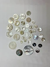 Vintage Button Lot MOP Mother of Pearl and Mixed Material & Sizes
