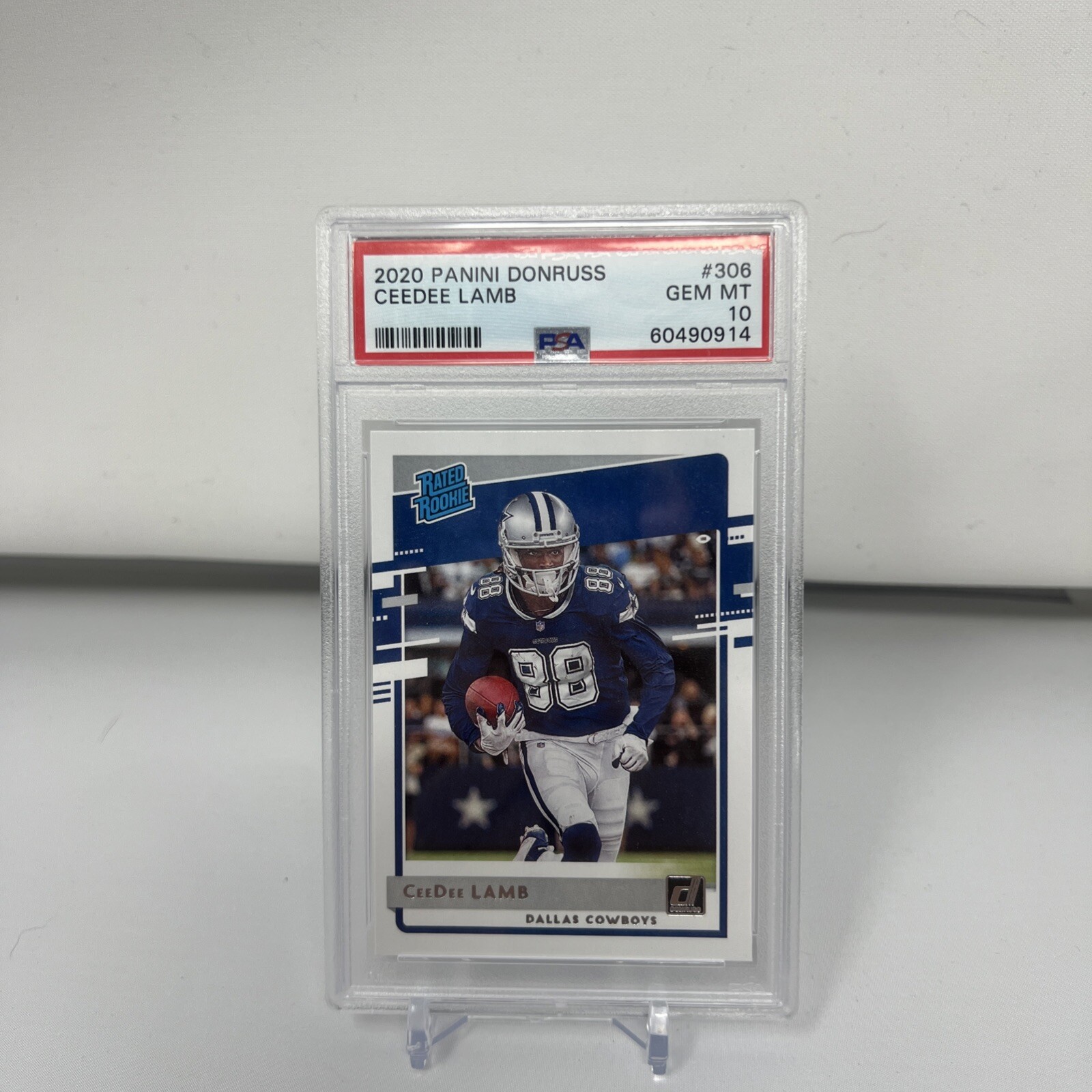 2020 Donruss #306 Ceedee Lamb Rated Rookie PSA 10 GEM MT Dallas Cowboys
