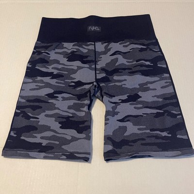 RYKA Athletic Shorts Blue Camo Spandex Compression Shorts Pre-Owned Women's  Larg