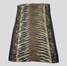 Unbranded Scarf Shawl Women's 64x19" Brown Sheer Chiffon Cheetah Lightweight