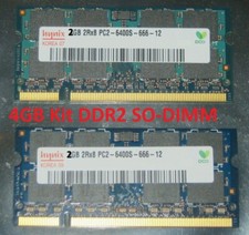 2x2GB = 4GB KIT RAM DDR2 memoria notebook SO-DIMM PC2-6400S 800MHz 1.8V 2Rx8 CL6